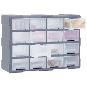 Berkfield Multi-drawer Organiser with 16 Middle Drawers 52x16x37 cm