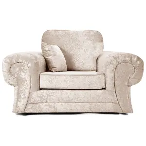 Chelsea Mink Crushed Velvet Armchair Rolled Arms Single Seater