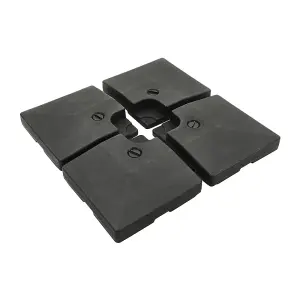 Set of 4 92KG Capacity Heavy Parasol Base Duty Cantilever Offset Fillable Patio Umbrella Stand Square Base Plate Set