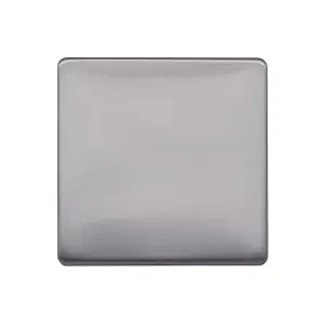 Brushed Chrome Screwless Plate  Single Blank Plates - SE Home