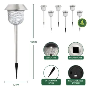 GardenKraft 14439 Pack Of 6 Solar Powered Garden Path Lights