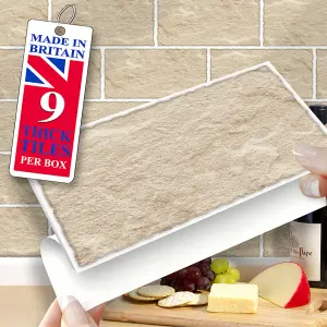 Stick and Go Self Adhesive Stick On Tiles Sandstone Metro 8" x 4" Box of 8 Apply over any tile, or directly on to the wall