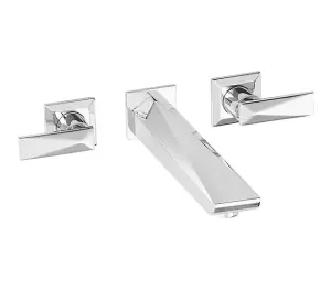 Waterfall Basin Chrome Finish Mixer Tap Bathroom Single Lever Hot Cold Wall Mounted