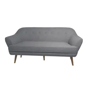 Loveseat Sofa, Linen Modern Upholstered Soft Accent Armchair Couch Solid Wood Frame - Gray