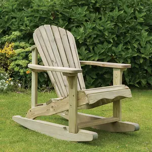 Zest Lily Wooden Rocking Chair Relax Seat Garden Lounger Arm Chair