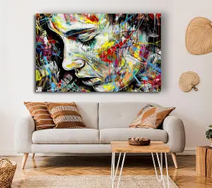 Colourful Woman Canvas Print Wall Art - Medium 20 x 32 Inches