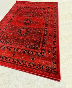 Wadan 125 x 185 cm Red Tribal Kardiz Rug - Washable Modern Area Rugs - Classic Oriental Rug for Home and Office