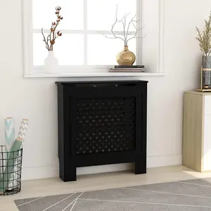 Berkfield MDF Radiator Cover Black 78 cm