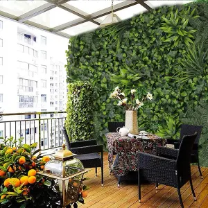 Artificial Panels Topiary Hedge Plant Grass Wall Panel for Indoor Fence(100cm W x 100cmL)