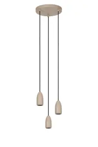 Lucide Evora Modern Pendant light 25cm - 3xGU10 - Taupe