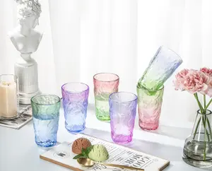 simpa 360ml Glacier Gradient Colour Highball Drinking Glasses, Set of 6