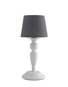 Luminosa FAVOLA Table Lamp with Round Tapered Shade White, Fabric 16x37cm