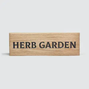 Peak Heritage Engraved Oak Sign 30cm - Herb Garden