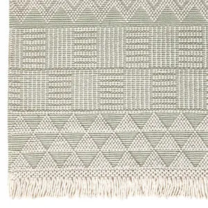 Ivory Geometric Kilim Luxurious Modern Easy to clean Rug for Dining Room Bed Room and Living Room-120cm X 170cm