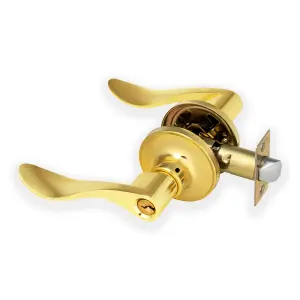 XFORT Cabriole Entrance Knob Set Polished Brass for Internal Doors