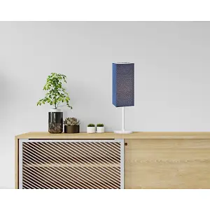 Contemporary and Stylish Midnight Blue Linen Fabric Tall Rectangular Lampshade