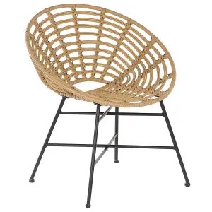 Set of 2 Garden Chairs ACERRA PE Rattan Light Brown