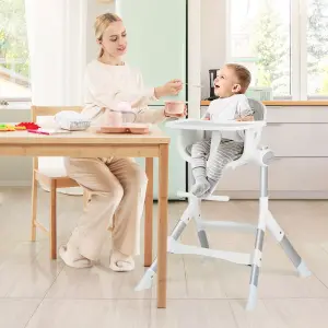 Costway Adjustable Baby High Chair Newborn Feeding Chair w/ 5 Heights Removable Tray