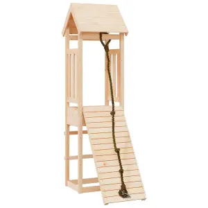 Berkfield Playhouse with Climbing Wall Solid Wood Pine