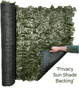 Best Artificial 3m x 1m English Ivy Leaf Screening Privacy Hedging Roll with Sun Shading Backing - UV Protected