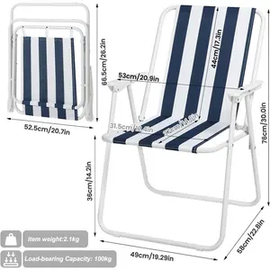 Burnham Folding Camping Chair Grey/Blue