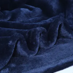 EHC Super Soft Fluffy Snugly Solid Flannel Fleece Throws for Sofa Bed Blankets, Navy Blue 200 cm x 240 cm