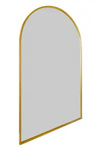 MirrorOutlet Arcus - Gold Framed Arched Leaner Full Length Wall Mirror 75" X 47" (190CM X 120CM)