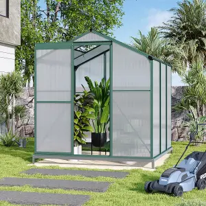 Garden Plants Grow House with Aluminium Frame Large Walk-In Green House with Base and Window 6 x 6 ft