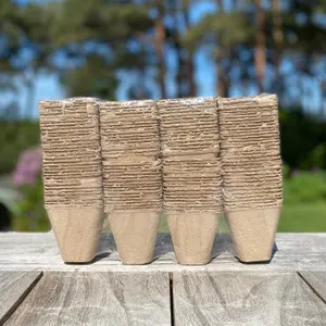 288 x 8cm Eco Square Fibre Biodegradable and Compostable Plant Pots