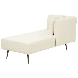 Left Hand Boucle Chaise Lounge White RIOM