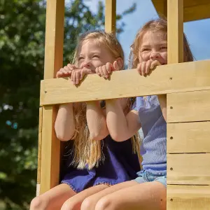 TP Toys Timber Climbing frame with slide & Firemans Pole