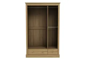 Devon 3 Door 2 Drawer Wardrobe Oak