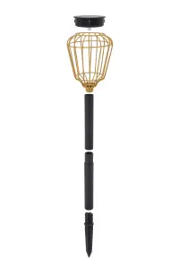 Faroz Brown Rattan effect Solar-powered Integrated LED Outdoor Stake light