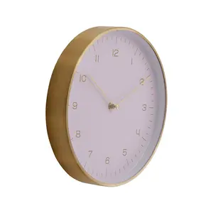 Interiors By Premier Functional And Stylish Gold And Pink Finish Wall Clock, Versatile Indoor Clock, Elegant Clock For Outdoor