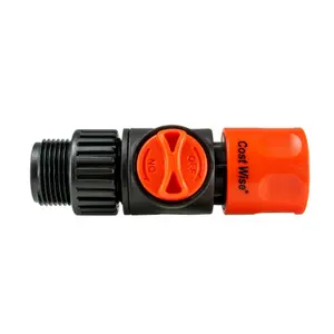 Garden Hose ALL Connectors Fittings Universal Standard Hozelock Compatible Black Quick to 3/4" BSPM Valve