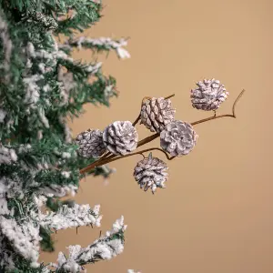 Decorations Silver Pine Cone Stem