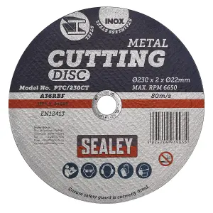 Sealey General Purpose Flat Cutting Disc 230mm x 2mm 22mm Bore PTC/230CT