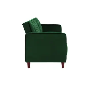 Bosco 3 Seater Velvet Reclining Sleeper Green Velvet