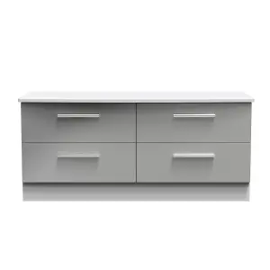 Harrow 4 Drawer Bed Box in Grey Gloss (Ready Assembled)