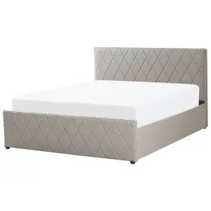 Faux Leather EU Super King Size Ottoman Bed Taupe ROCHEFORT