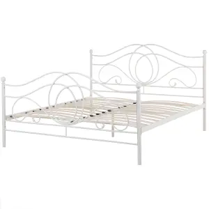 Metal EU King Size Bed White LYRA