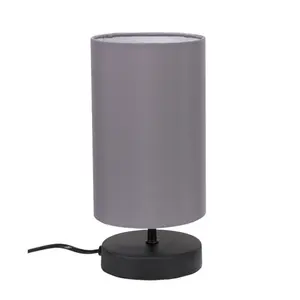 Romica Touch Table Lamps with Fabric Shades Matt Black / Grey / No