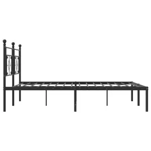 Berkfield Metal Bed Frame without Mattress with Headboard Black 193x203cm