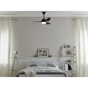 Ayverie 114cm Ceiling Fan with Light Kit Black