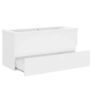 Berkfield Sink Cabinet with Built-in Basin White Engineered Wood