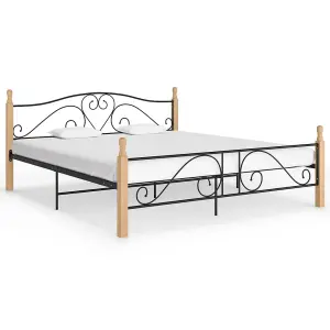 Berkfield Bed Frame Black Metal 180x200 cm 6FT Super King