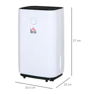 HOMCOM 16L/Day Portable Quiet Dehumidifier for Home, Electric Air De-Humidifier