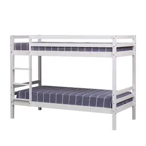 Home Source Hendon Children's Wooden Single Bunk Bed White