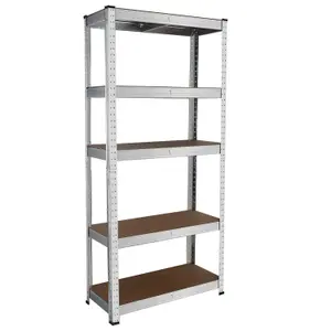 5 Shelf Steel & MDF Galvanised Heavy Duty Garage Shelving Unit (H) 1500mm x (W) 700mm