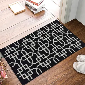 Smart Living Heavy Duty Machine Washable Runner for Hallway, Kitchen Non Slip Floor Mats, Door Mat 57cm x 90cm - Black Cream